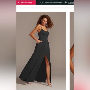 EUC DAVIDS BRIDAL CREPE-BACK SATIN ONE-SHOULDER DRESS